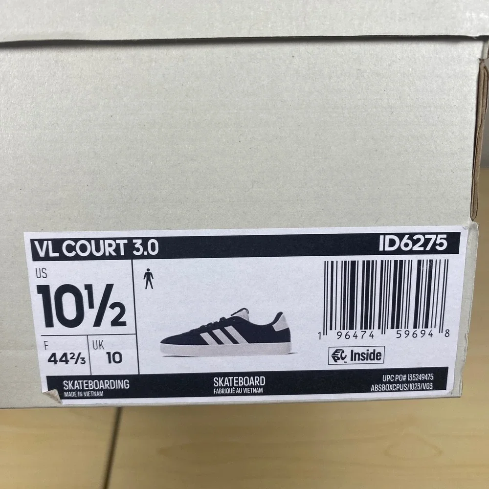 NEW Adidas VL Court 3.0 Mens Navy Blue White Suede Skateboard Shoes Size 10.5 - Picture 8 of 9